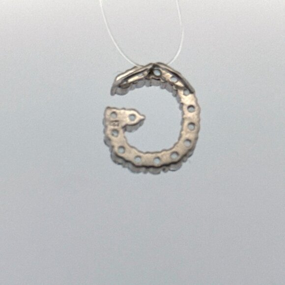 Estate Sterling Silver 925 Initial G Pendant with Clear Stones, 18.5mm, 3.2g - Picture 3 of 8